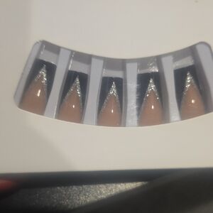 Black and Silver Press-On Nails